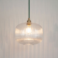 Clear Reeded Glass Pendant Light
