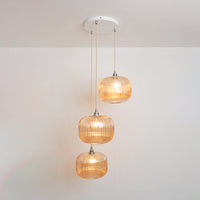 Amber Reeded Triple Drop Pendant