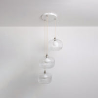 Clear Reeded Triple Drop Pendant