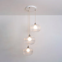 Clear Reeded Triple Drop Pendant