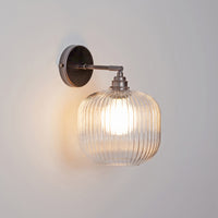 Clear Reeded Glass Wall Light