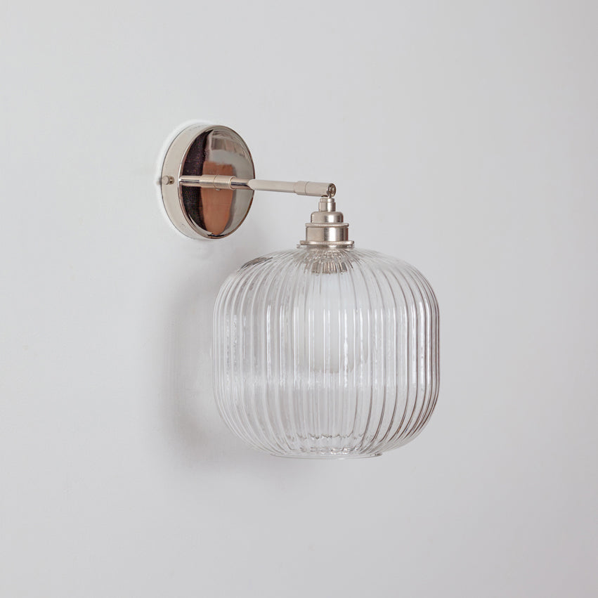 Clear Reeded Glass Wall Light