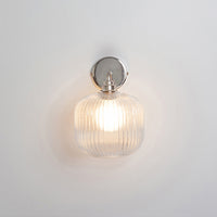 Clear Reeded Glass Wall Light