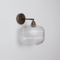 Clear Reeded Glass Wall Light