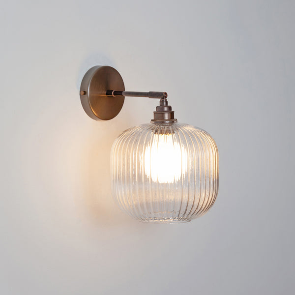Clear Reeded Glass Wall Light