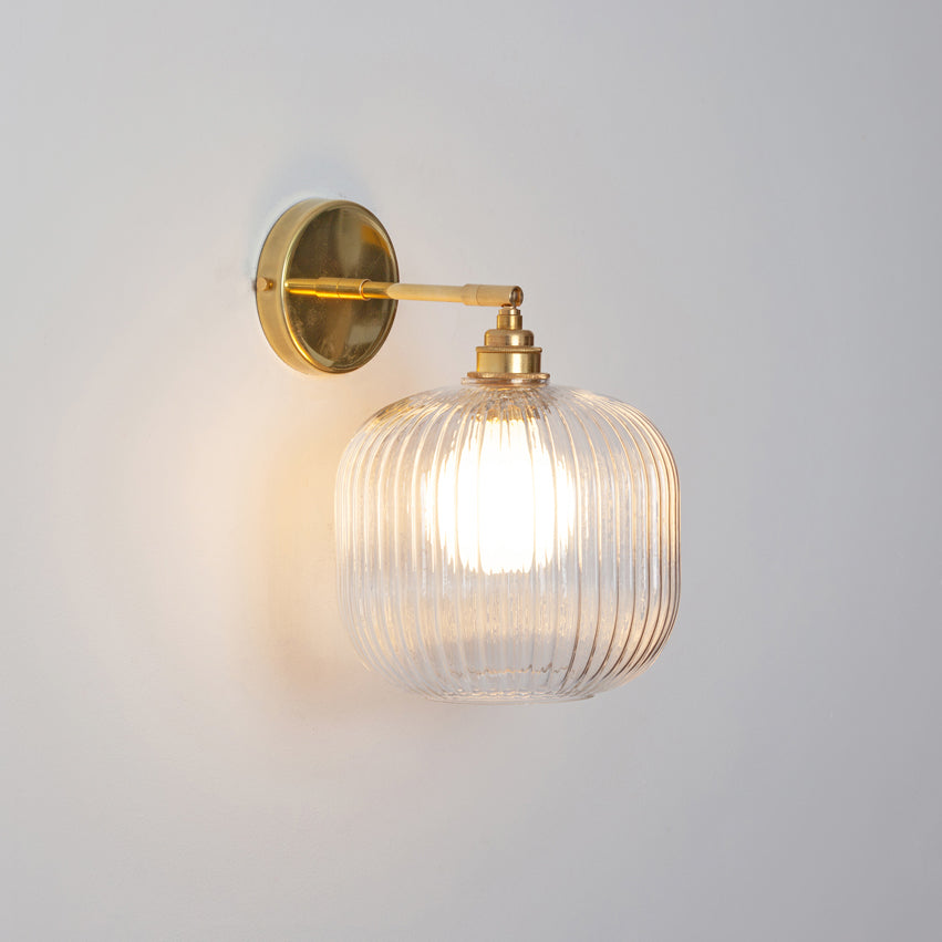 Clear Reeded Glass Wall Light