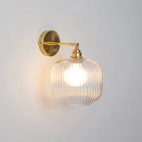 Clear Reeded Glass Wall Light