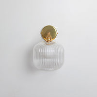 Clear Reeded Glass Wall Light