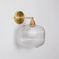Clear Reeded Glass Wall Light
