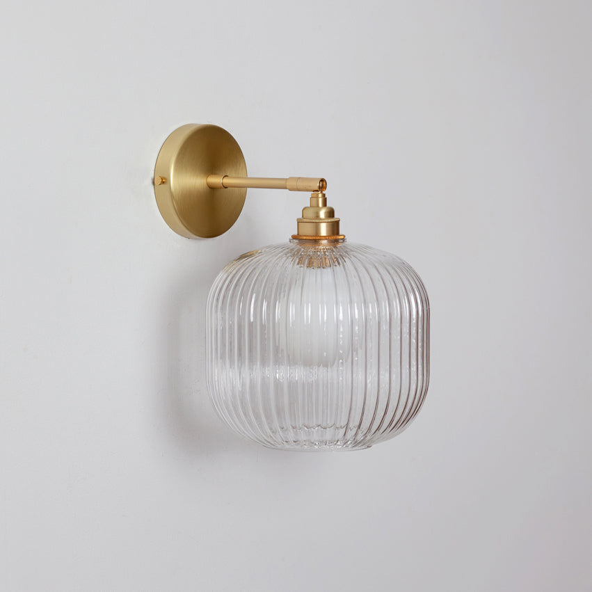 Clear Reeded Glass Wall Light