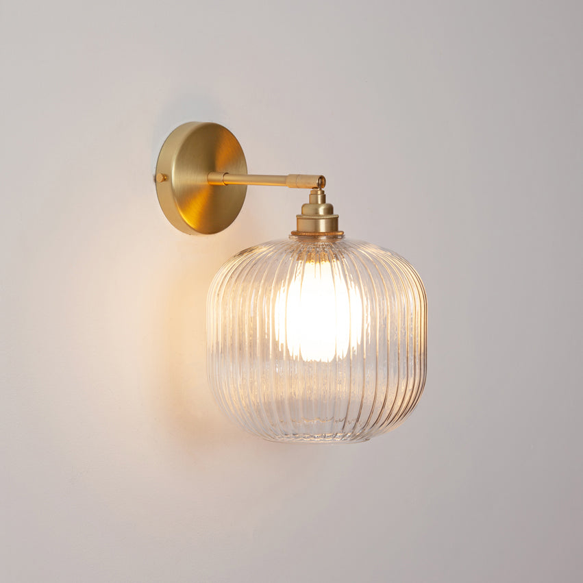 Clear Reeded Glass Wall Light