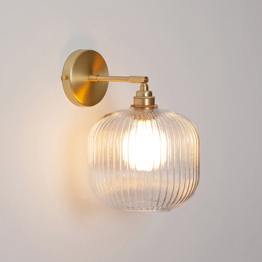 Clear Reeded Glass Wall Light