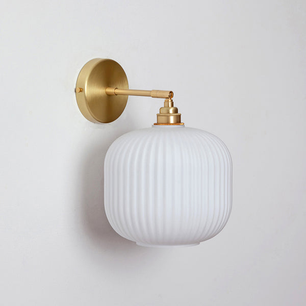 Opal Reeded Glass Wall Light