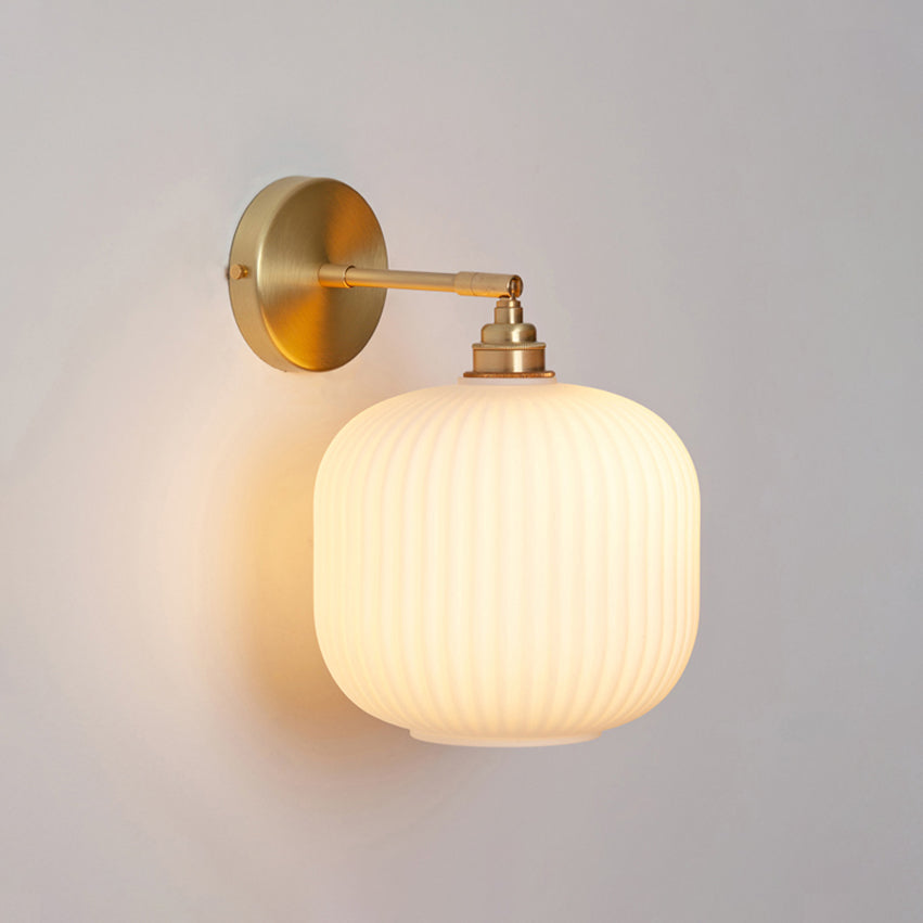 Opal Reeded Glass Wall Light