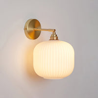 Opal Reeded Glass Wall Light