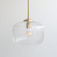 Clear Reeded Glass Stemmed Pendant Light
