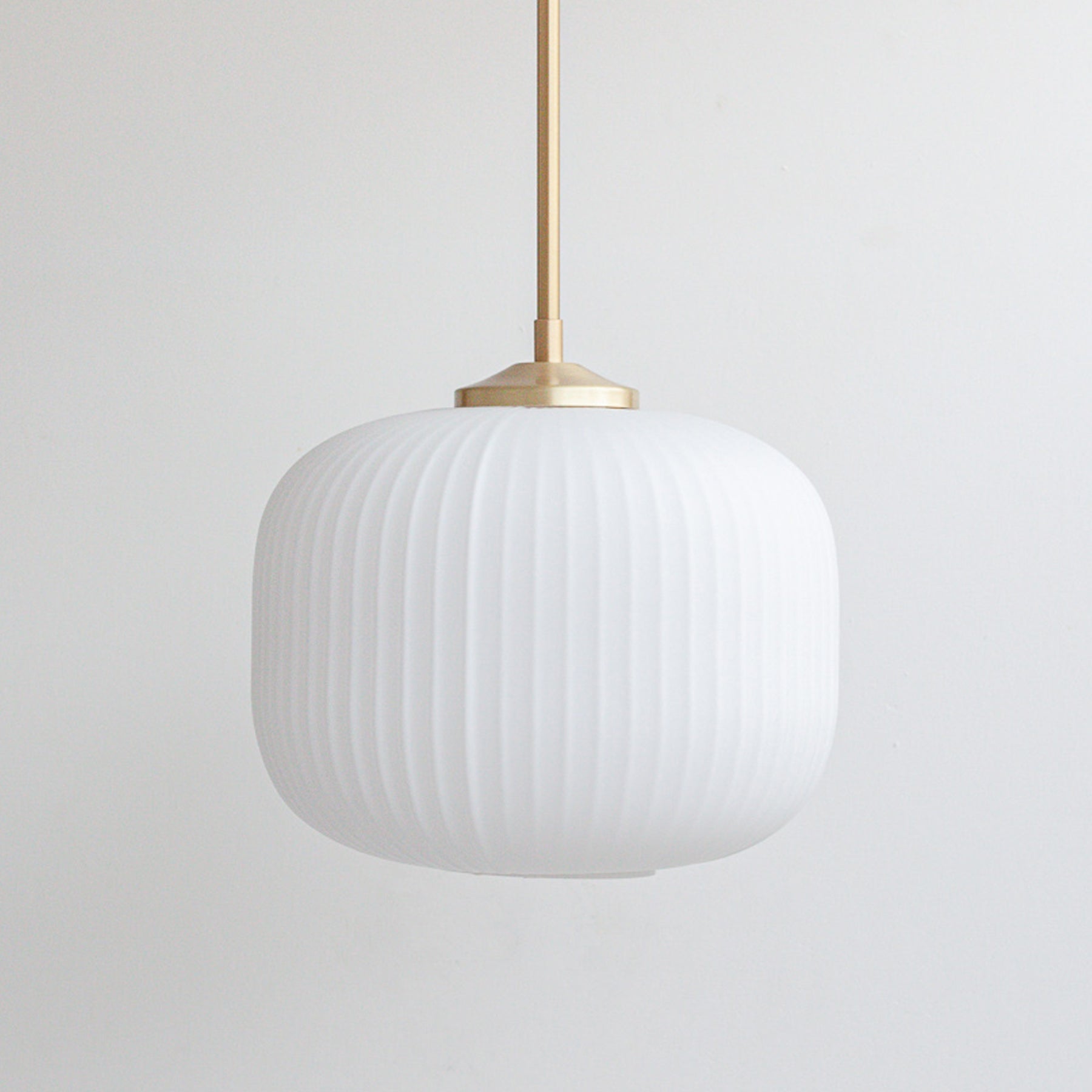 Opal Reeded Glass Stemmed Pendant Light