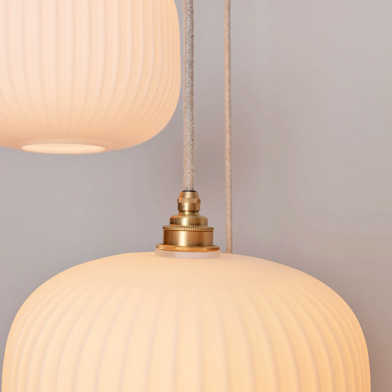 Opal Reeded Triple Drop Pendant