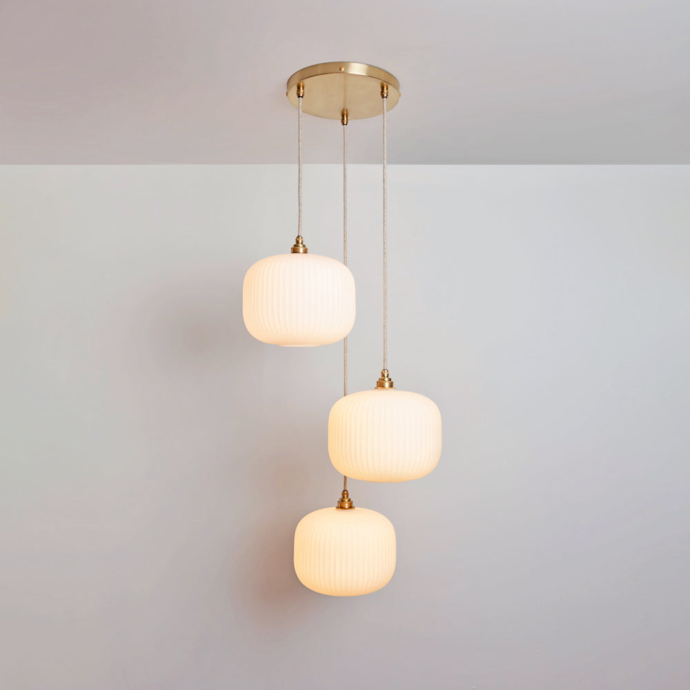 Opal Reeded Triple Drop Pendant