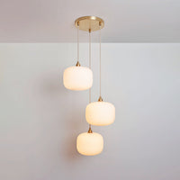 Opal Reeded Triple Drop Pendant