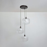 Clear Reeded Triple Drop Pendant