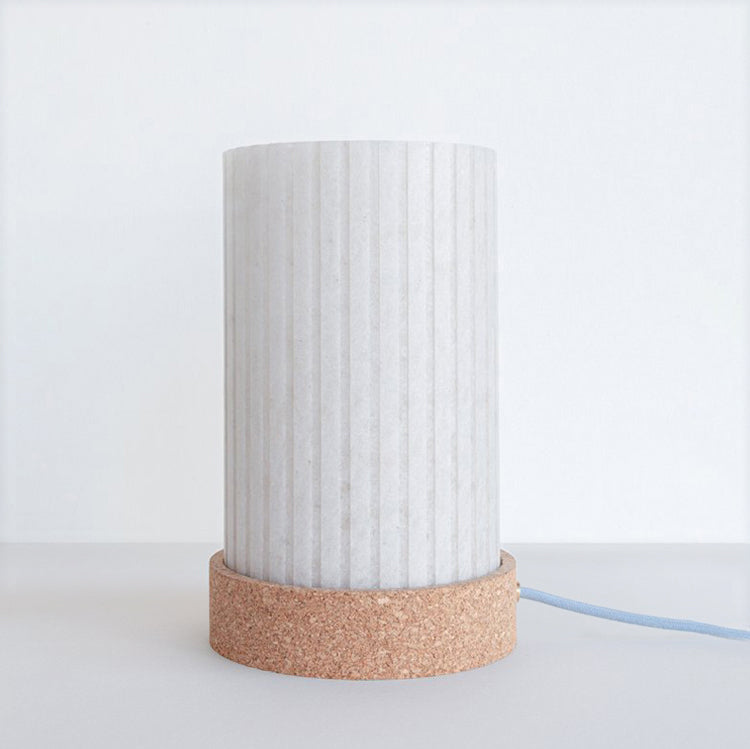 "Rian" Fluted Table Lamp - Cork