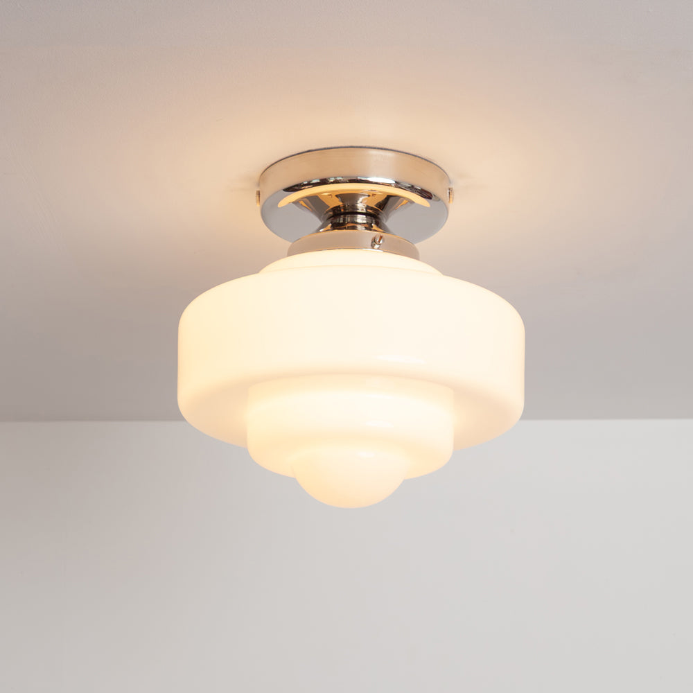 "Atlas" Flush Ceiling Light - Opal Glass