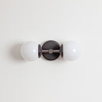 Small Opal Glass Double Arm Wall Light