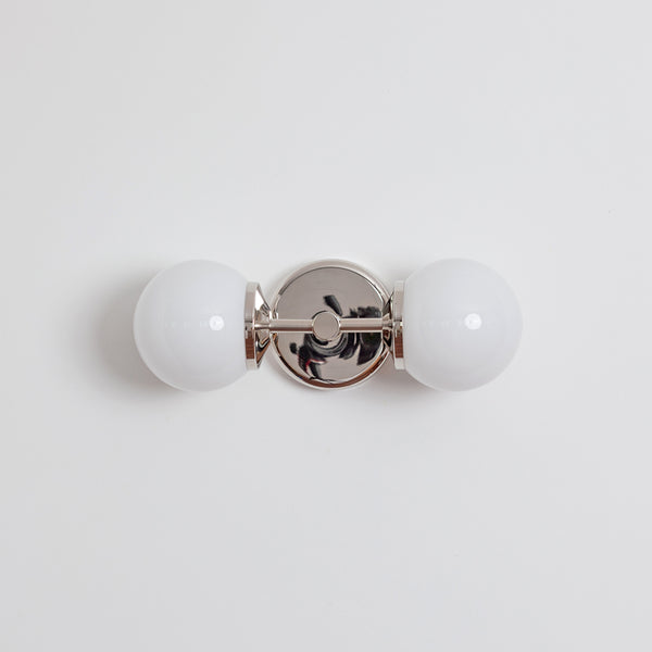 Small Opal Glass Double Arm Wall Light