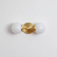 Small Opal Glass Double Arm Wall Light