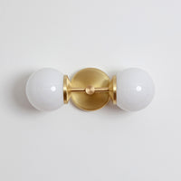 Small Opal Glass Double Arm Wall Light
