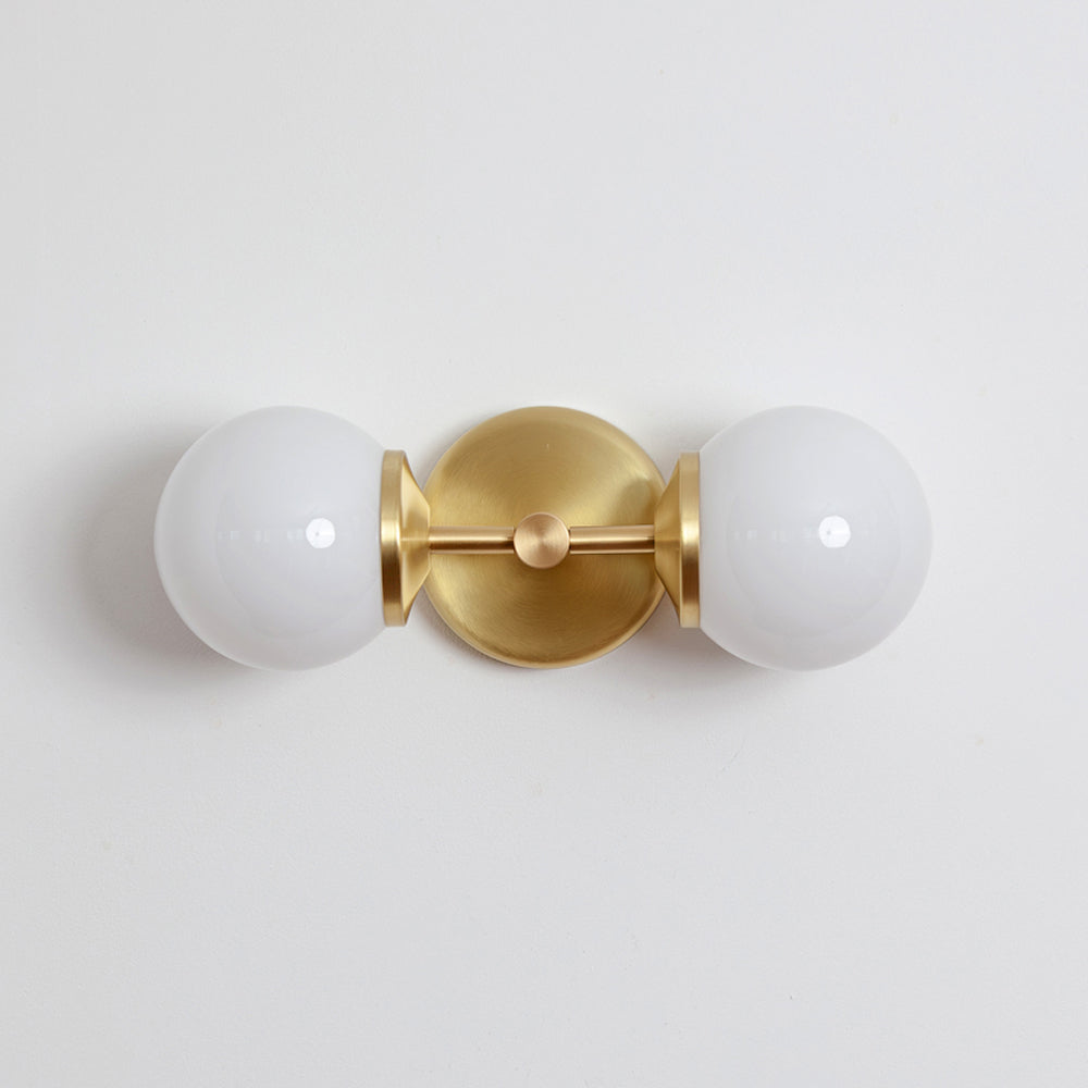 Small Opal Glass Double Arm Wall Light
