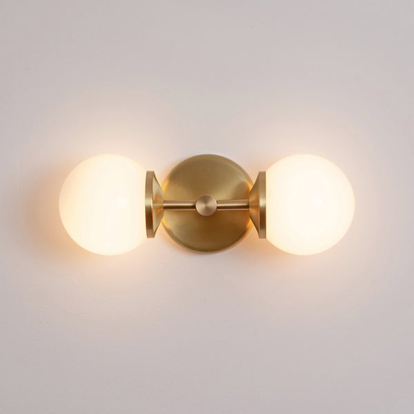 Small Opal Glass Double Arm Wall Light