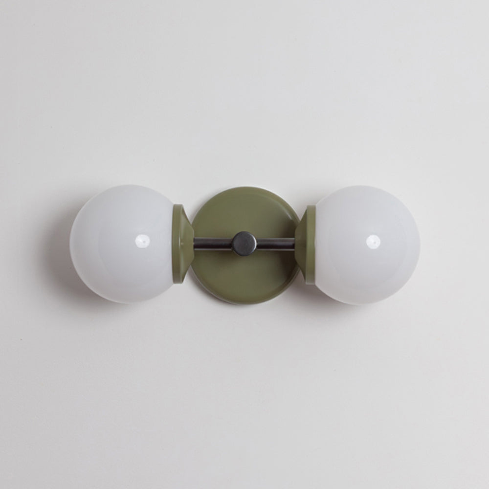 Small Opal Glass Double Arm Wall Light - Colour Series