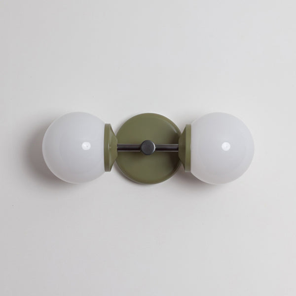 Small Opal Glass Double Arm Wall Light - Colour Series