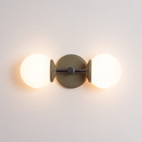 Small Opal Glass Double Arm Wall Light - Colour Series