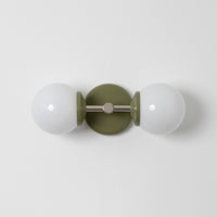 Small Opal Glass Double Arm Wall Light - Colour Series