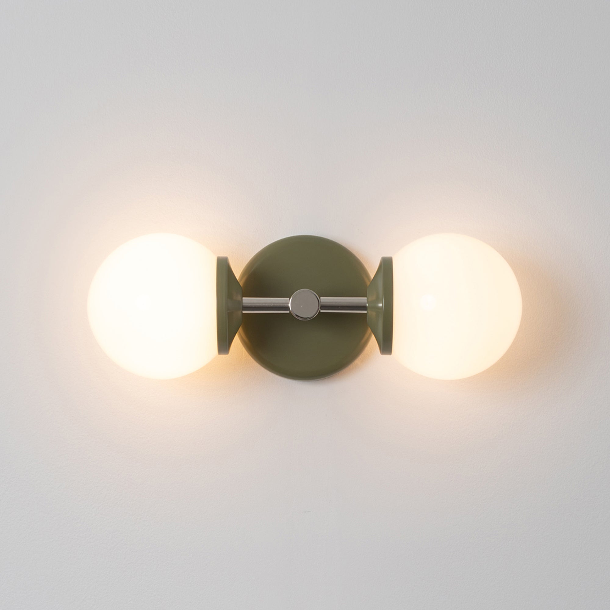 Small Opal Glass Double Arm Wall Light - Colour Series