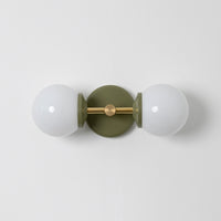 Small Opal Glass Double Arm Wall Light - Colour Series