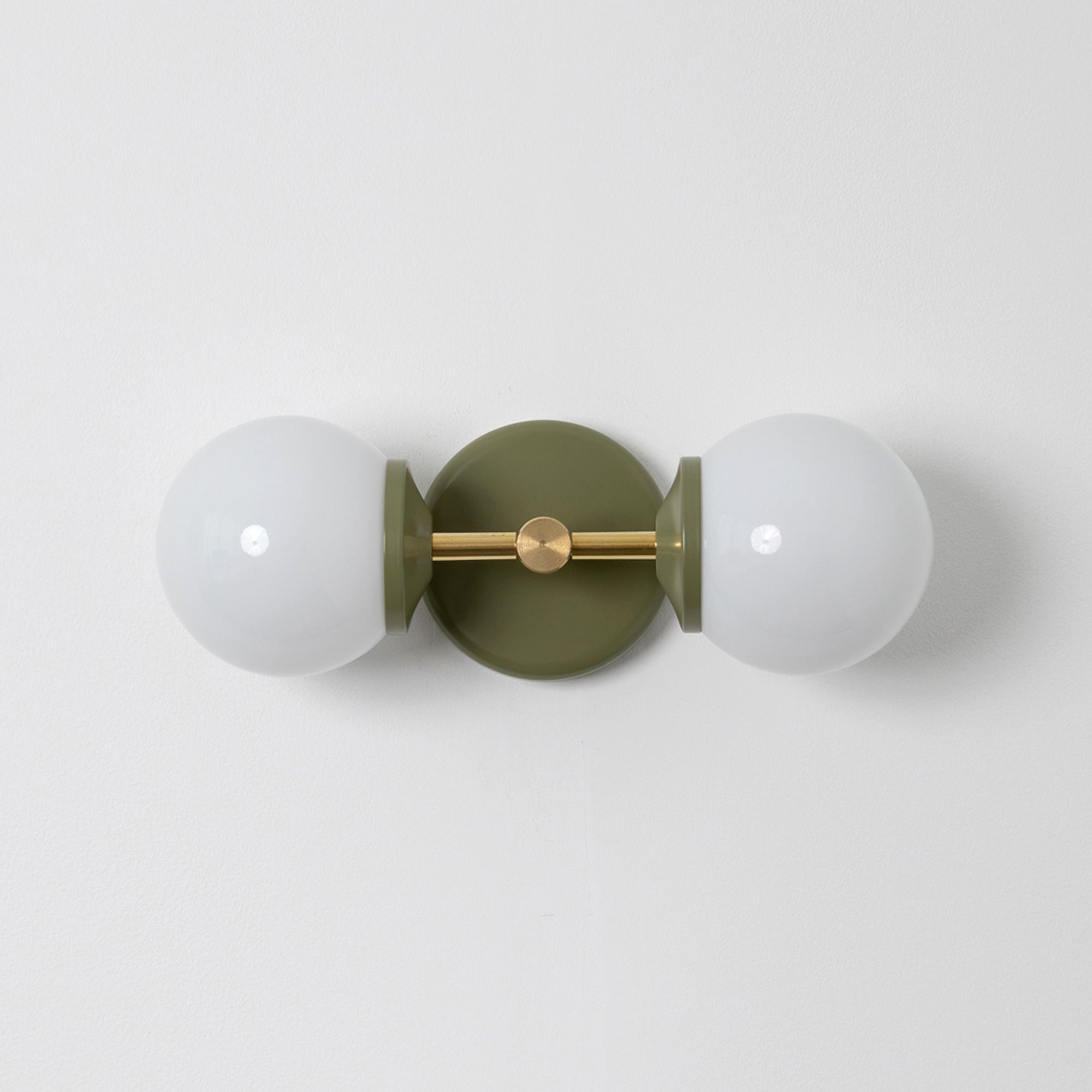 Small Opal Glass Double Arm Wall Light - Colour Series