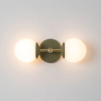 Small Opal Glass Double Arm Wall Light - Colour Series