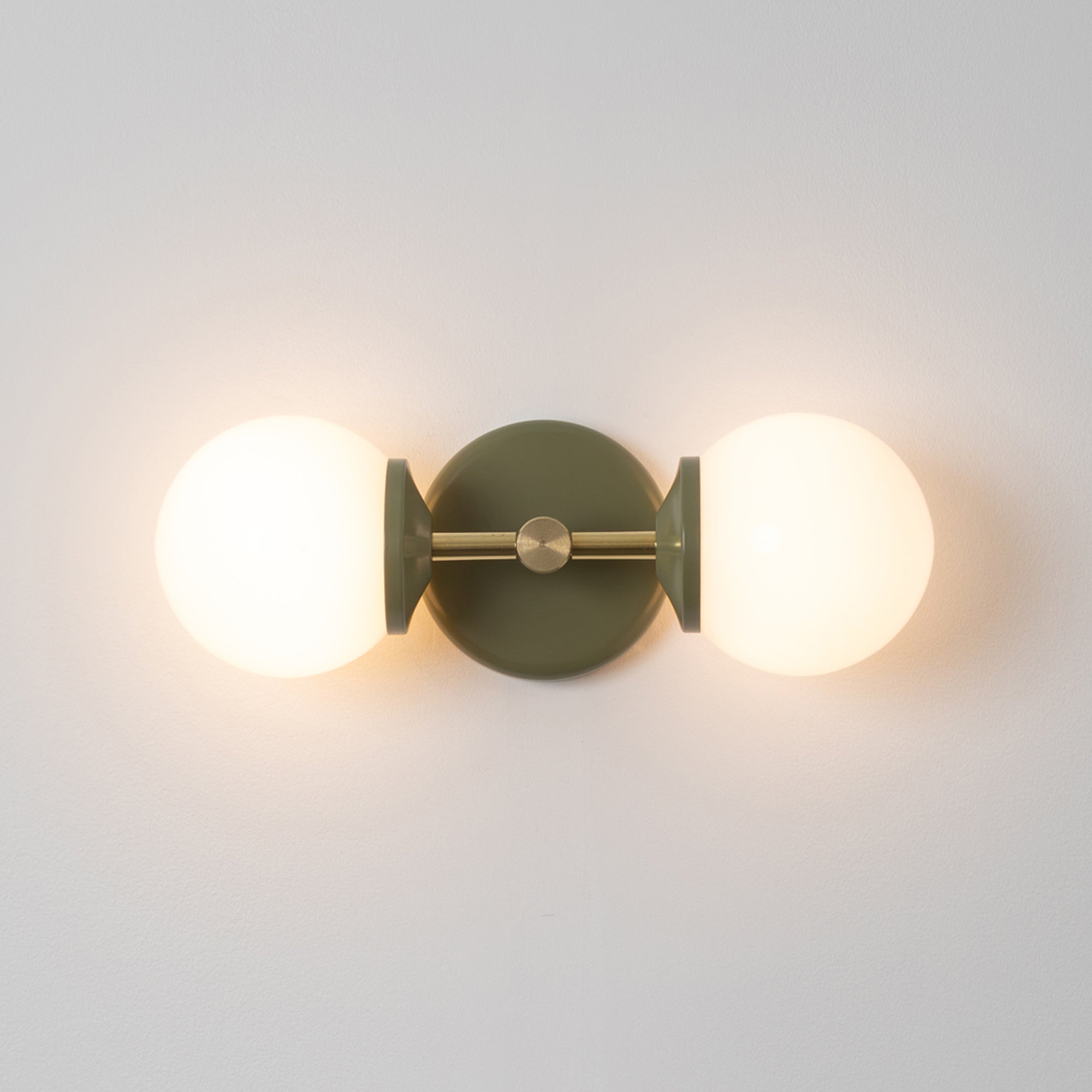 Small Opal Glass Double Arm Wall Light - Colour Series