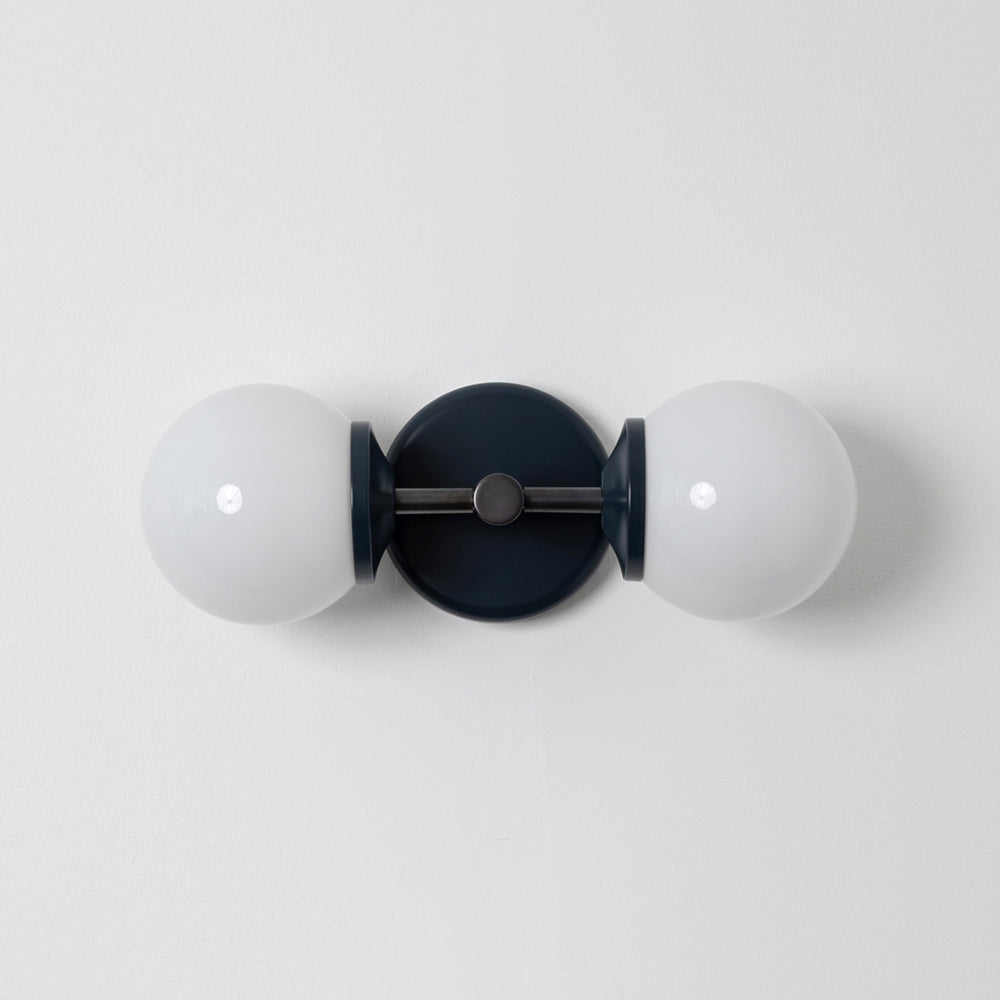 Small Opal Glass Double Arm Wall Light - Colour Series