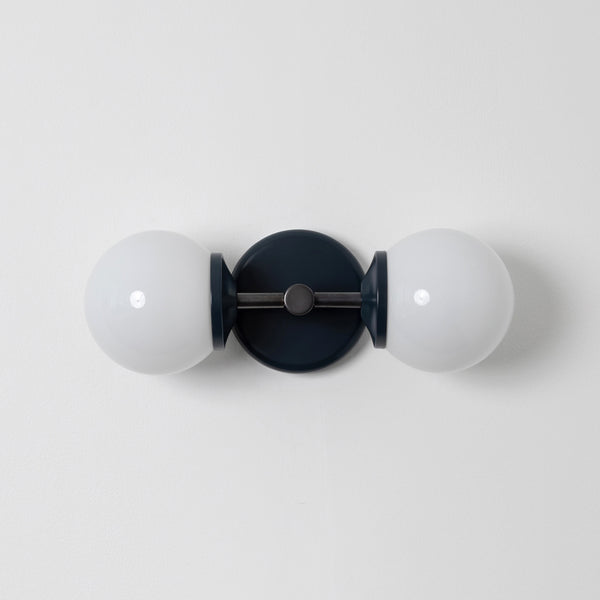 Small Opal Glass Double Arm Wall Light - Colour Series