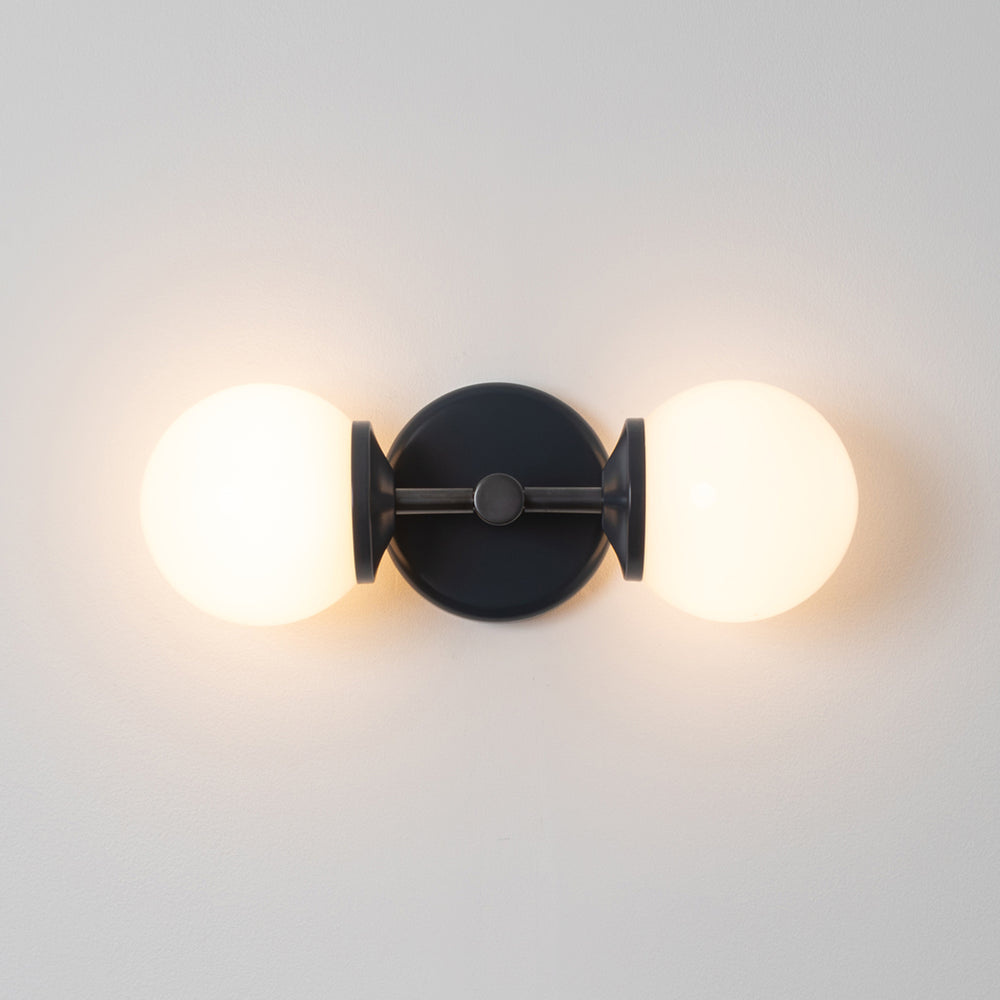 Small Opal Glass Double Arm Wall Light - Colour Series