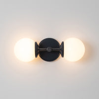 Small Opal Glass Double Arm Wall Light - Colour Series