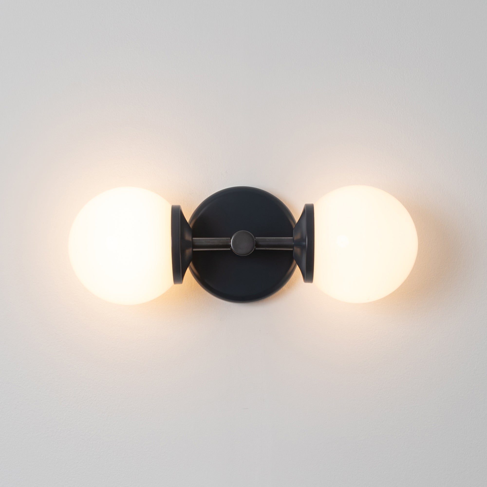 Small Opal Glass Double Arm Wall Light - Colour Series