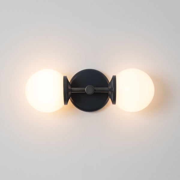 Small Opal Glass Double Arm Wall Light - Colour Series