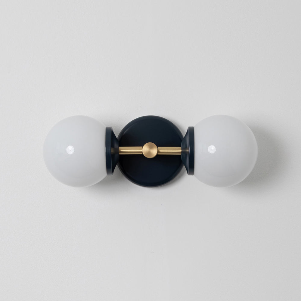 Small Opal Glass Double Arm Wall Light - Colour Series