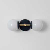 Small Opal Glass Double Arm Wall Light - Colour Series